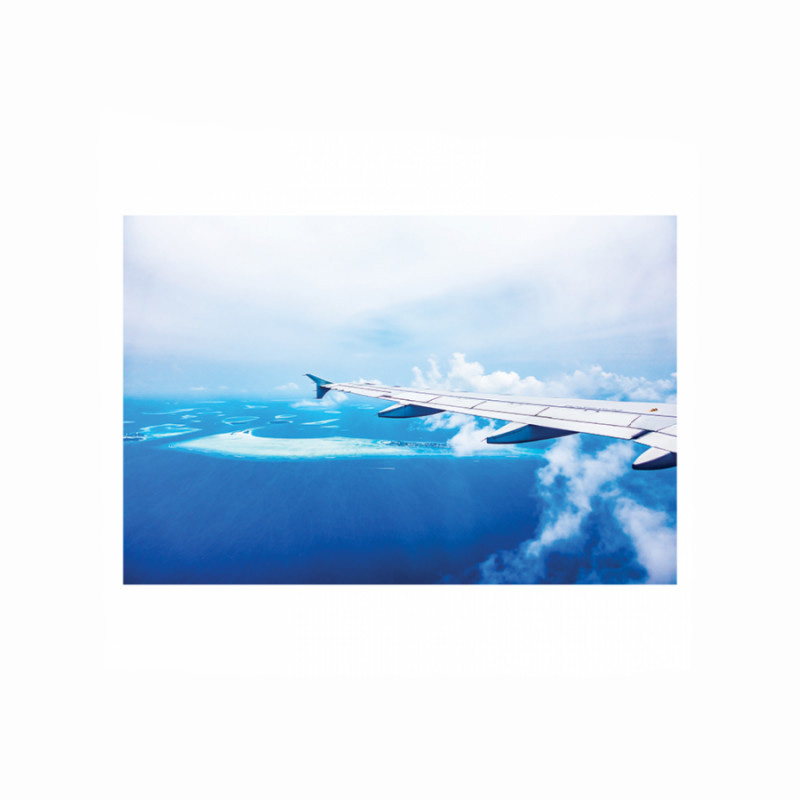 Πίνακας σε καμβά με Θάλασσα με φτερό αεροπλάνου